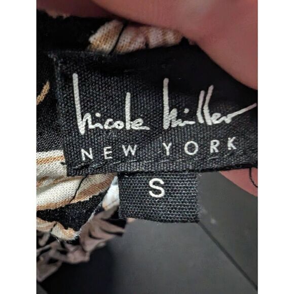 NWT Nicole Miller Halter Top Black Linen Women's Small - Picture 3 of 5